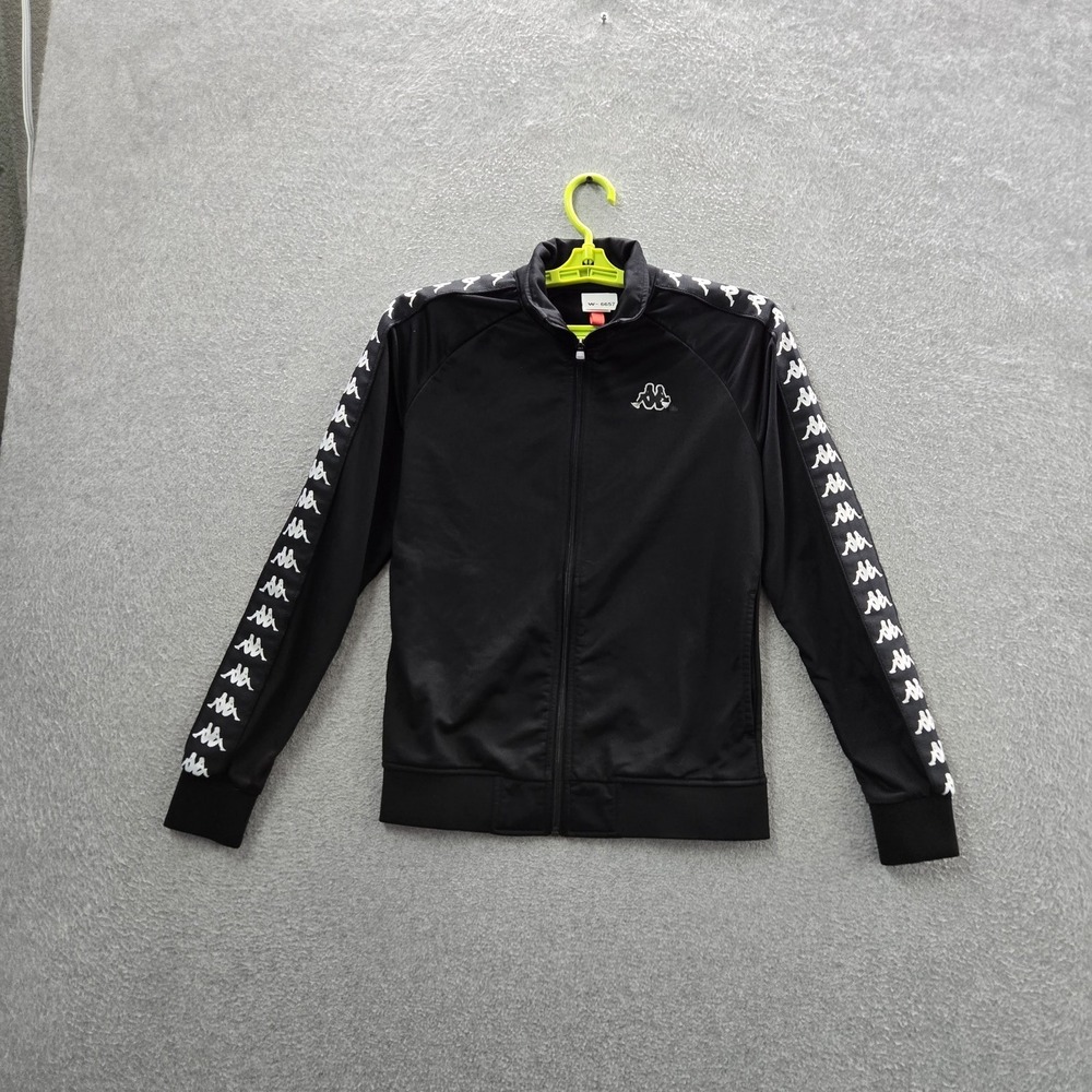 Kappa Boy Jacket M Black Track Graphic Long Sleeve